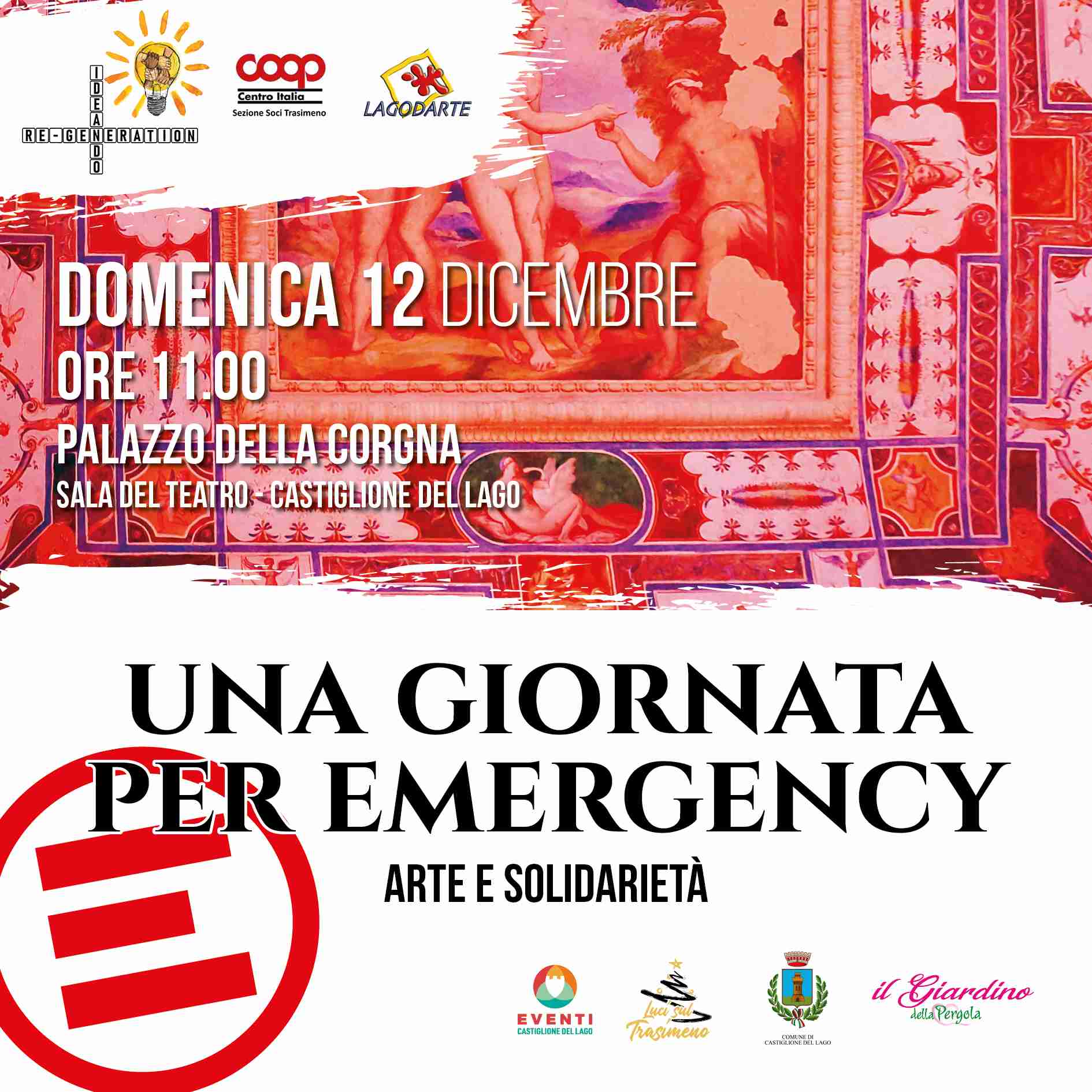 Luci sul Trasimeno Emergency Ideando 12 dicembre cartolina