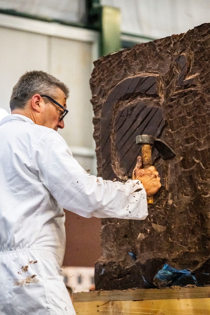 foto sculture di cioccolato primo blocco