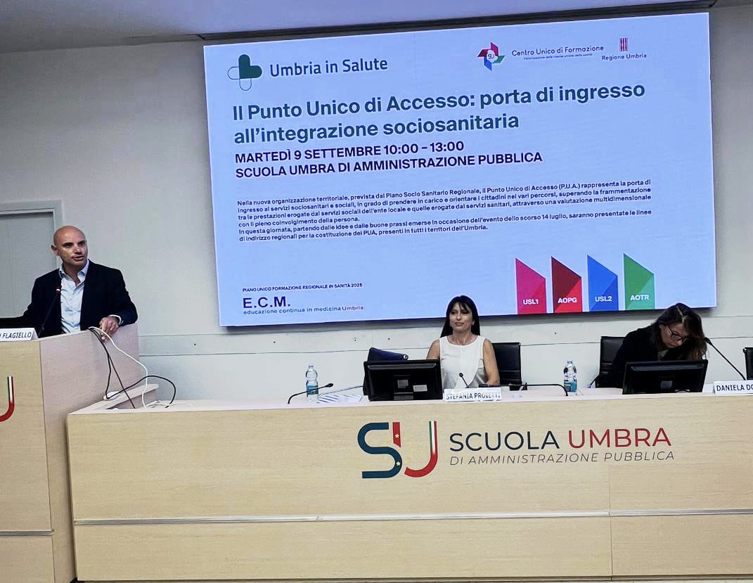 Joseph Flagiello Amm.Suap Stefania Proietti pres.Regione Umbria Daniela Donetti direttrice sanità regione Umbria
