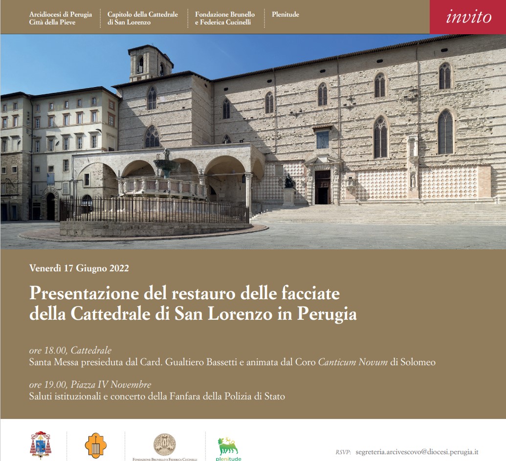 invito presentazione restauro facciate cattedrale perugia