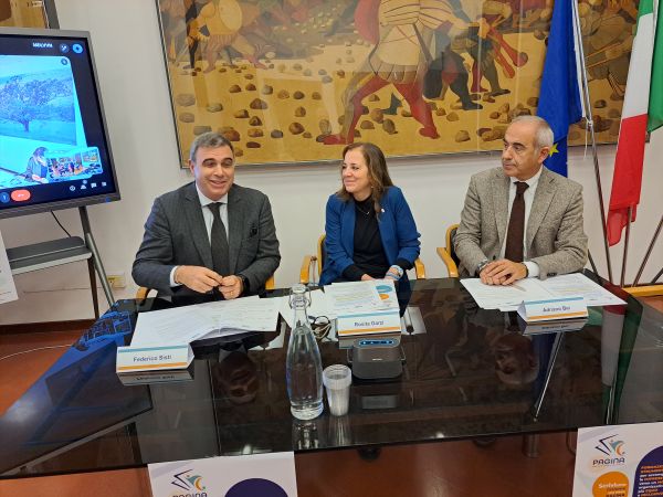 Da sinistra Federico Sisti Rosita Garzi Adriano Bei stamattina alla presentazione di PAGINA