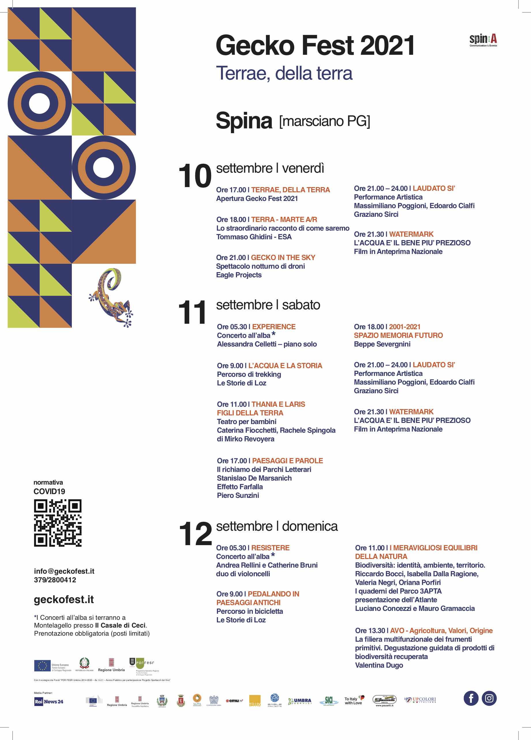 GECKO FEST 2021 PROGRAMMA 10 12 SETTEMBRE SPINA