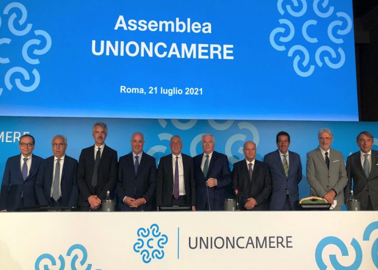 Il neo presidente Unioncamere Andrea Prete e i vice presidenti 750x536