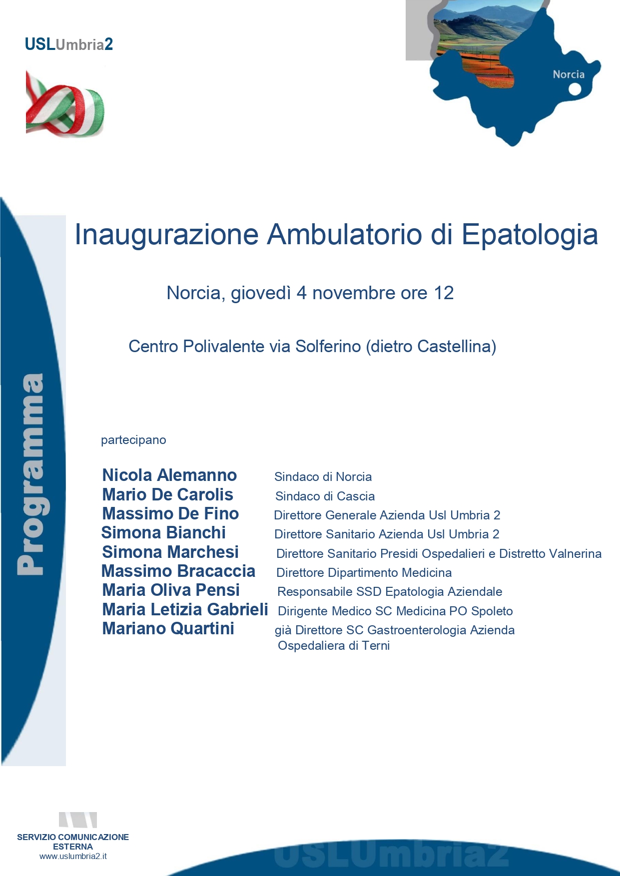 LOCANDINA INAUGURAZIONE AMBULATORIO DI EPATOLOGIA NORCIA page 0001 