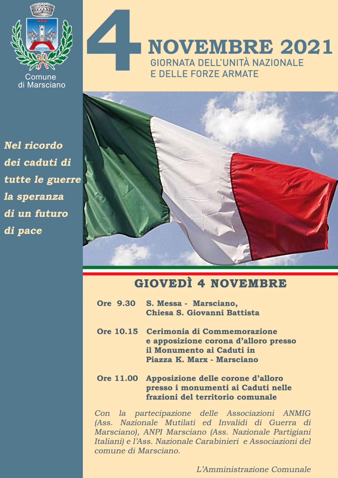 celebrazione 4 novembre Marsciano