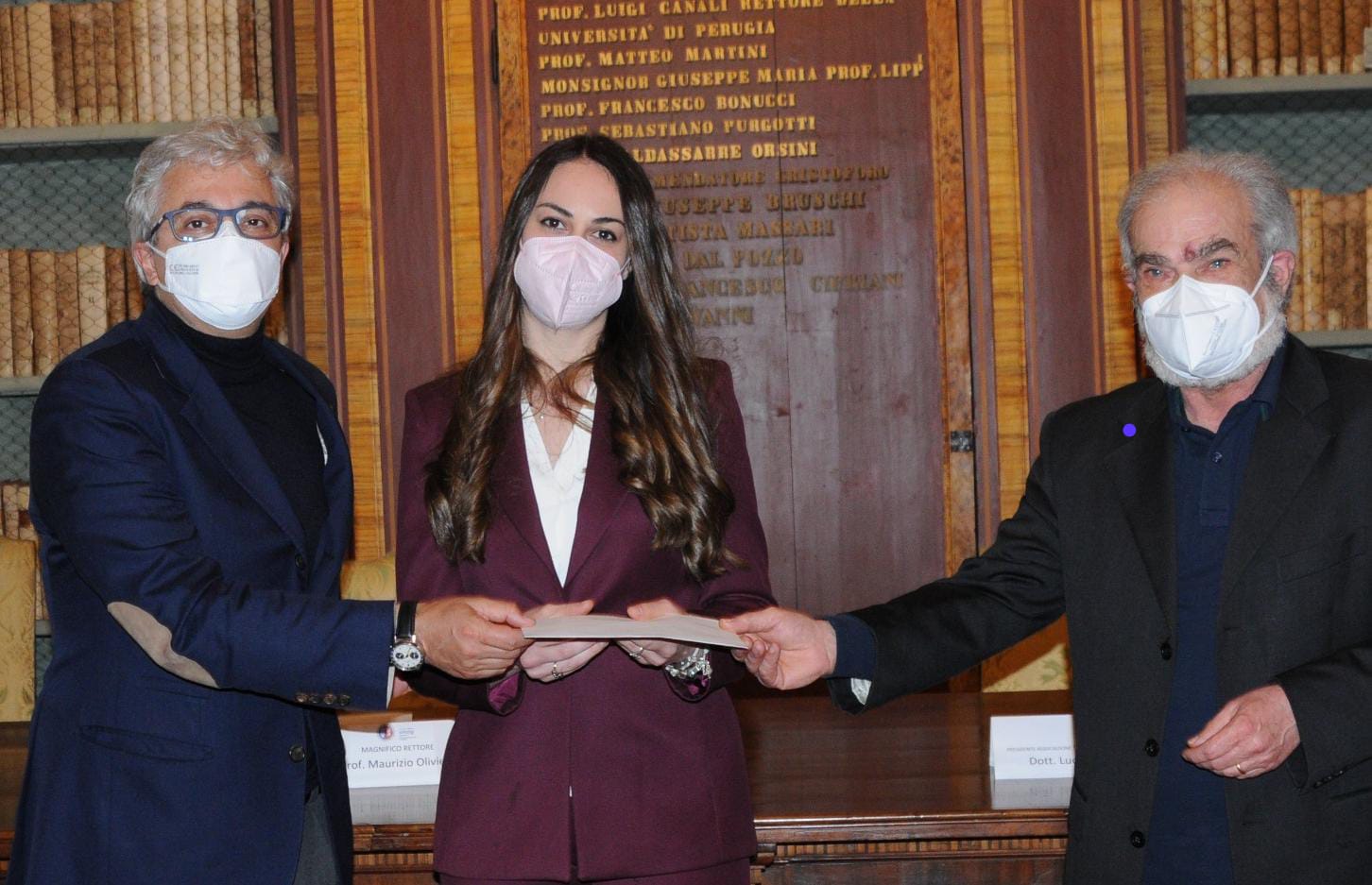 da sx Rettore Oliviero Dottoressa Gili Presidente Costantini