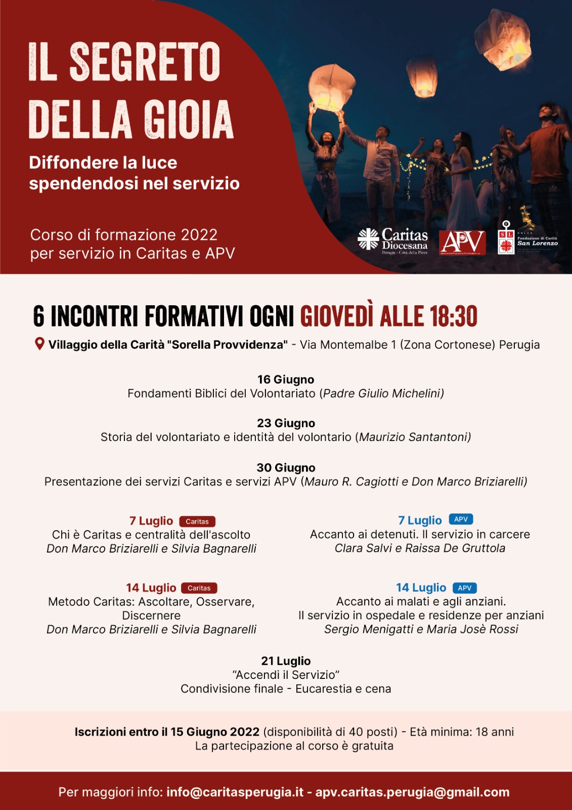 locandina corso di formazione volontari caritas