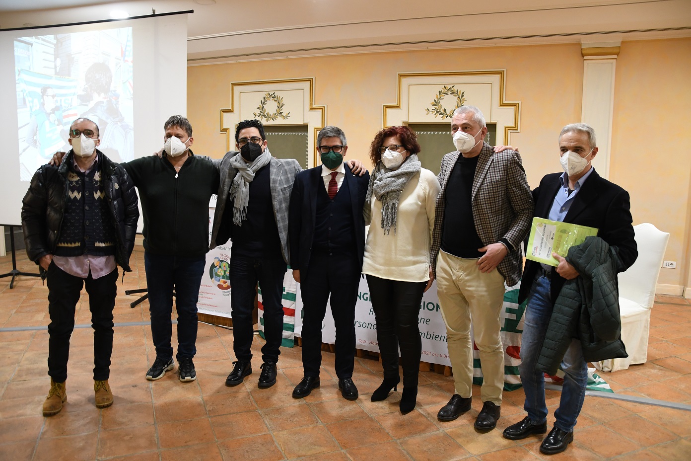 Da sinistra Mirko Mezzasoma Loreto Fioretti Simone Dezi Onofrio Rota Anna Rita Boila Angelo Manzotti Francesco Bonini