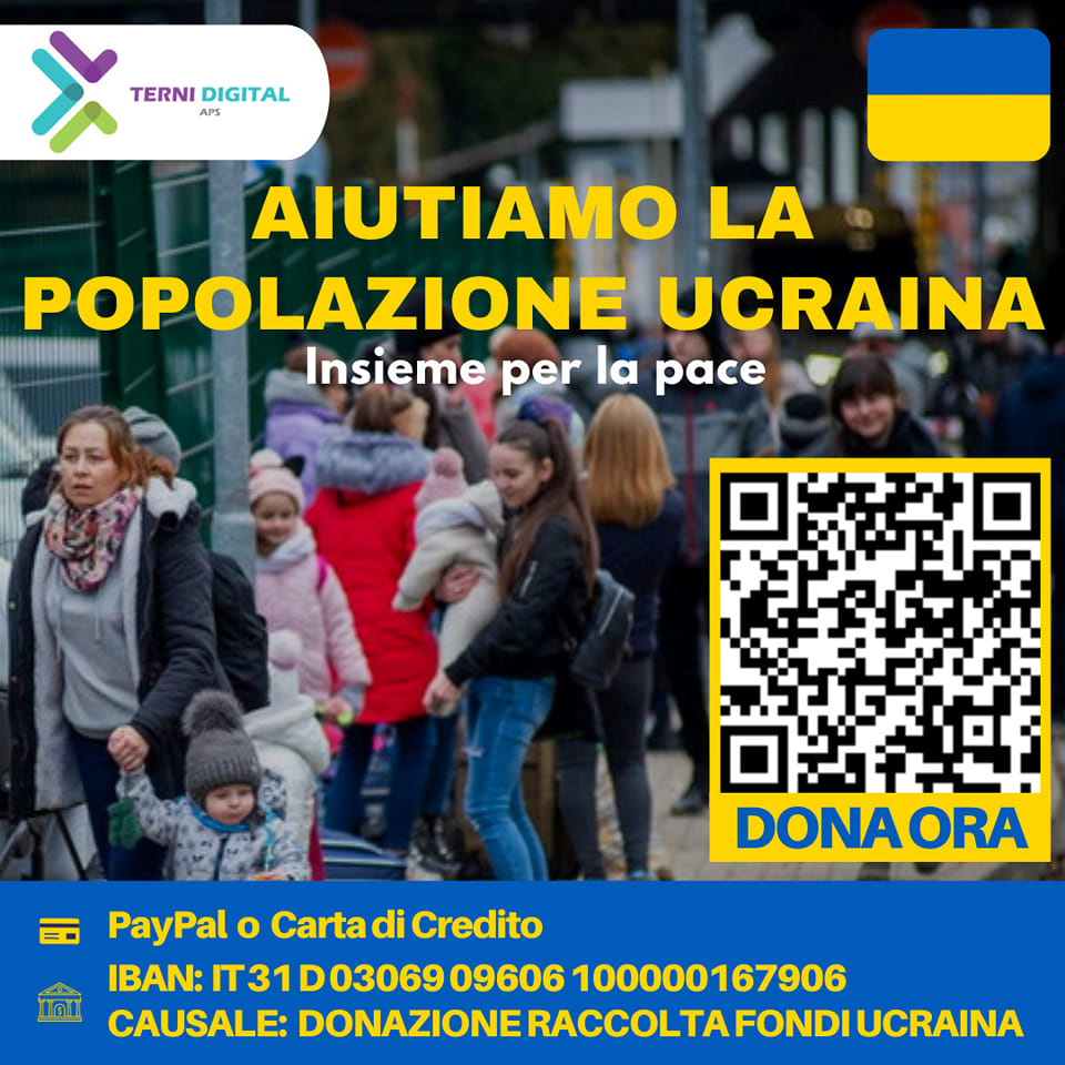Terni Digital avvia una raccolta fondi per la popolazione ucraina