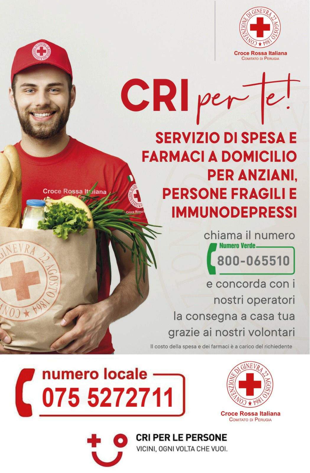 Afas e Croce Rossa Farmaci a domicilio volantino