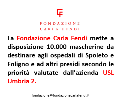 FONDAZIONE CARLA FENDI DONAZIONE. MASCHERINE 002