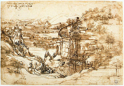 400px Paisagem do Arno Leonardo da Vinci