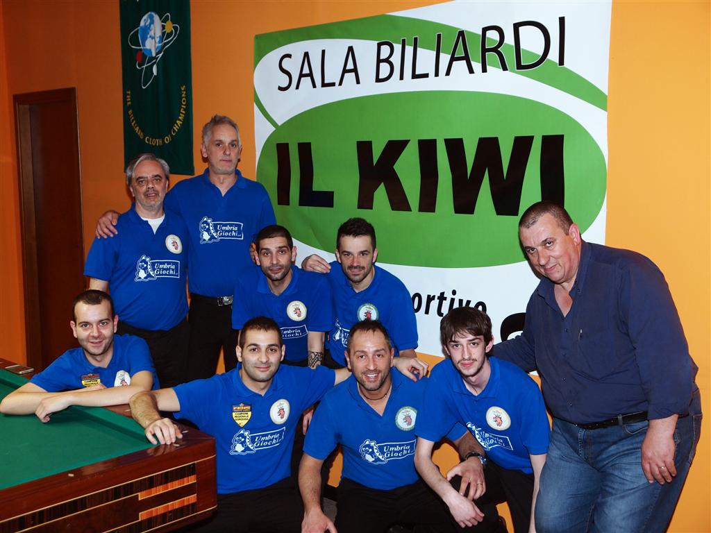 Biliardo KIWI squadra A.1 vicncitrice campionato Medium