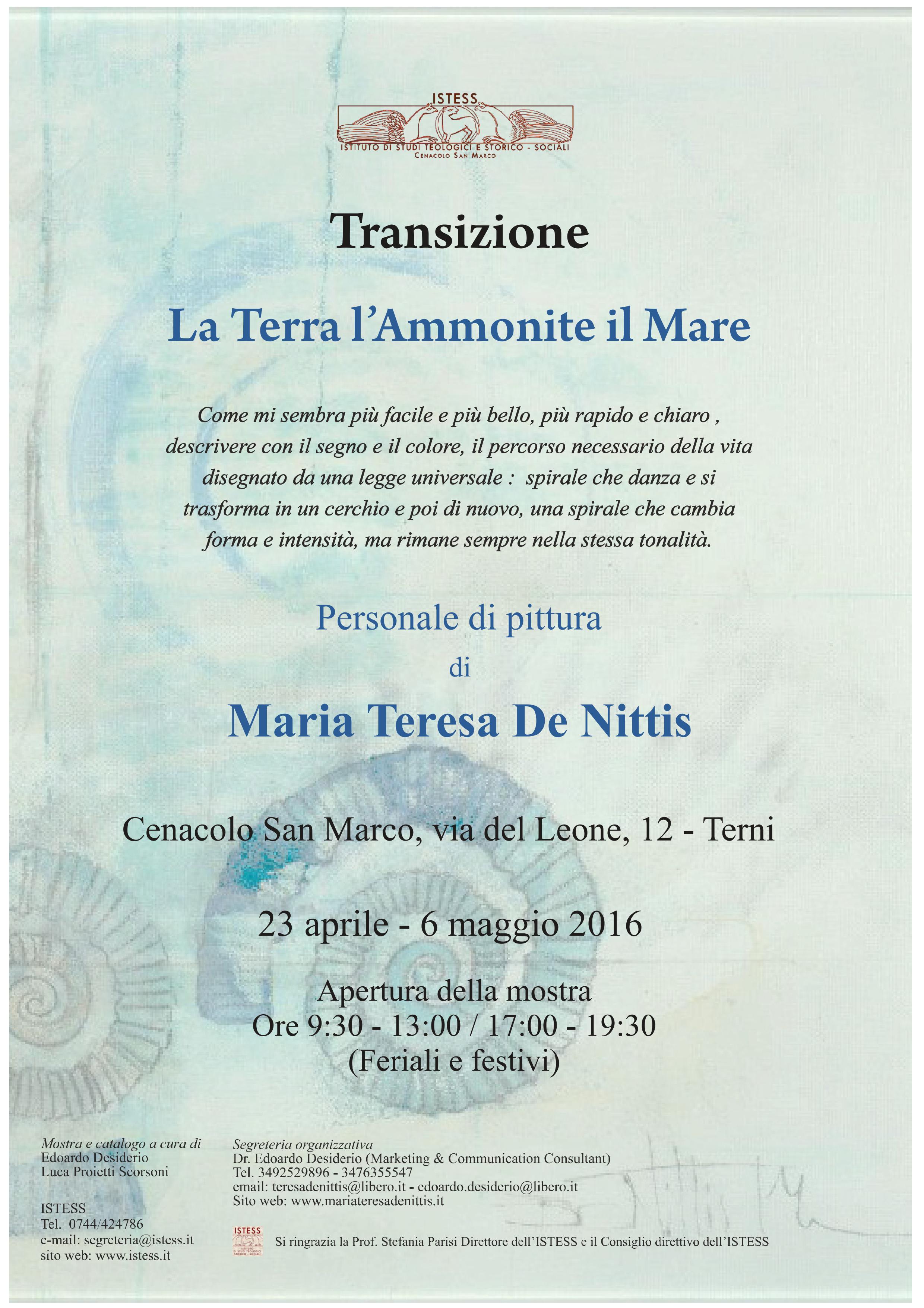 Locandina Mostra Transizione Maria Teresa De Nittis