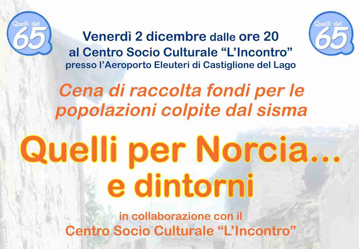 Manifesto Cena per Norcia taglio