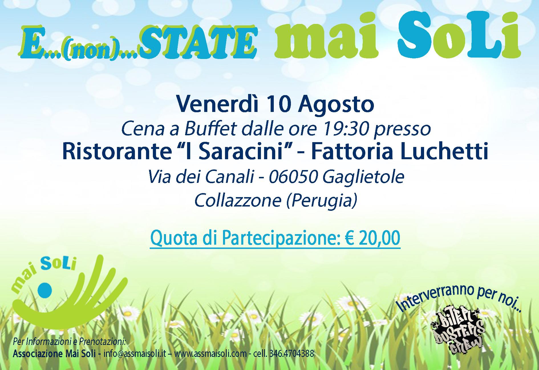 Volantino Mai Soli 10 agosto