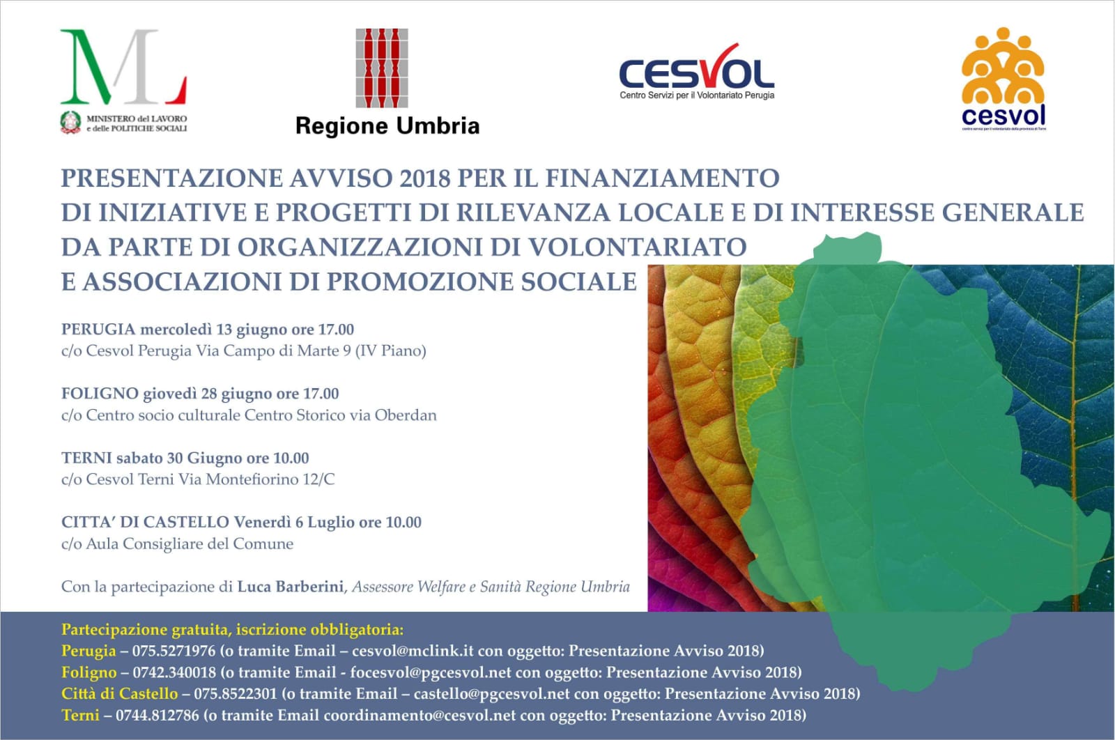 bando volontariato calendario eventi