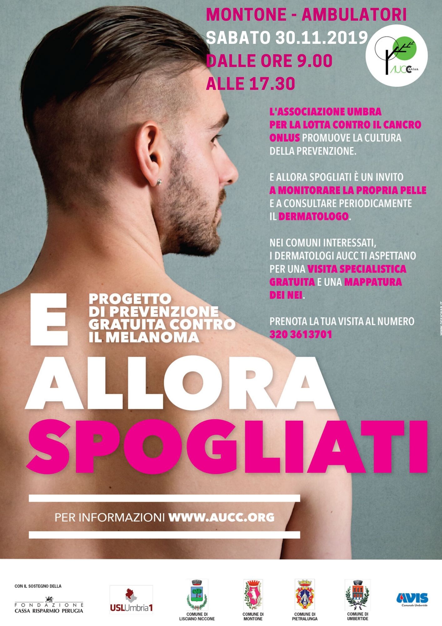 Montone ambulatori sabato 30.11.19 dalle ore 9.00 alle 17.30