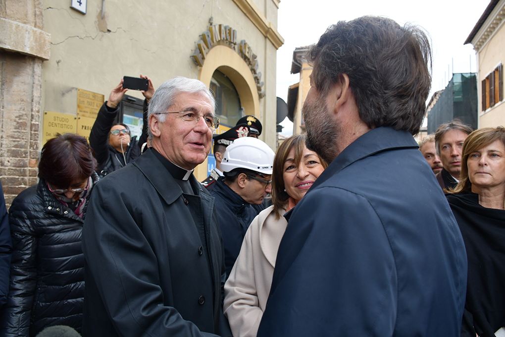 Norcia arrivo Franceschini