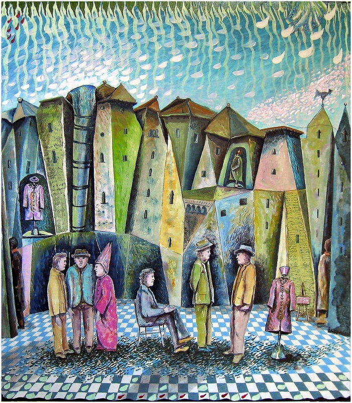 r Atelier dartista 80x70 olio su tela di Carlo Iacomucci