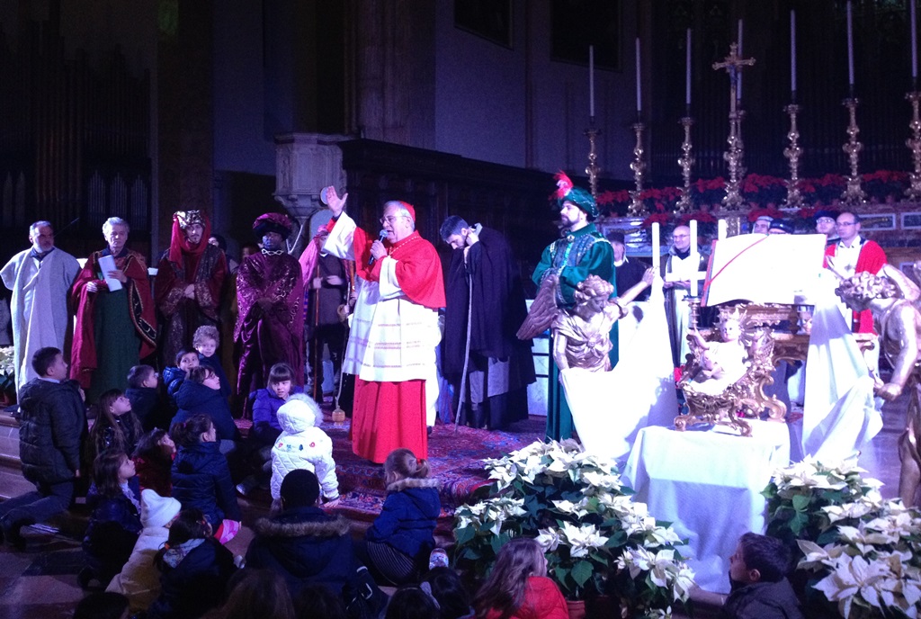 card bassetti in cattedrale al termine sacra rappresentazione arrivo dei magi