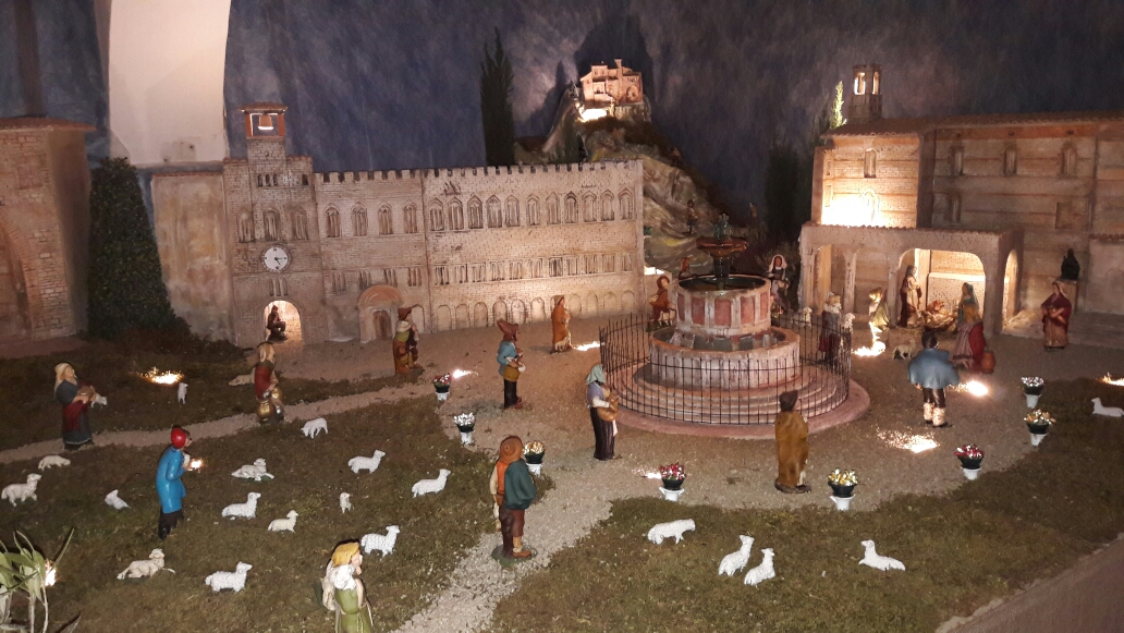 f. 2 un presepe con i monumenti simbolo della città di pg