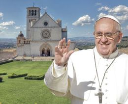 il papa e la basilica superiore di san francesco in assisi