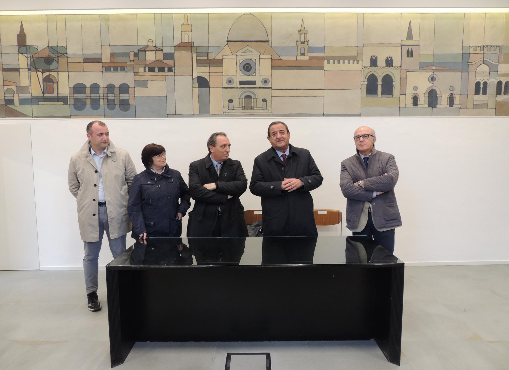 Ass. Sigismondi - Vicesindaco Barbetti - Sindaco Mismetti - Pres. Cianetti - Arch. Partenzi