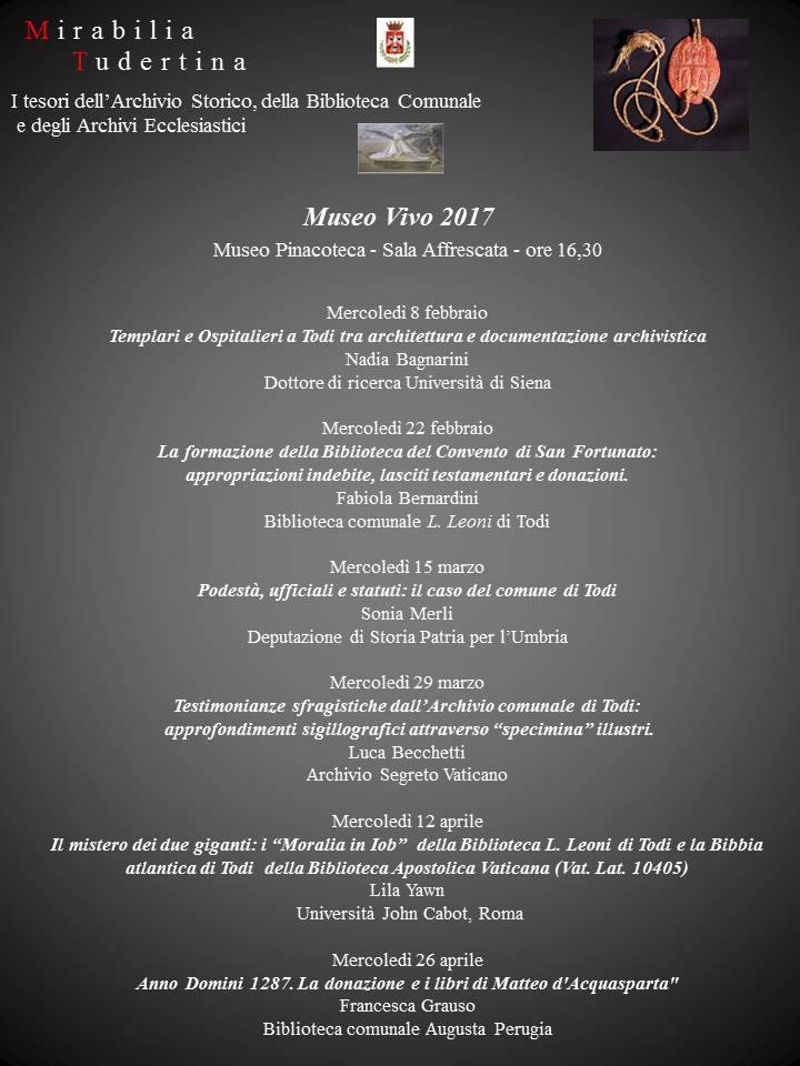 Museo Vivo 2017 Todi Programma completo