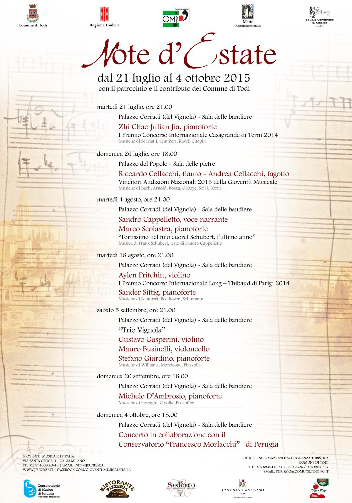 Note dEstate Todi 2015 Programma