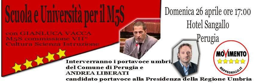 locandina m5s umbria - scuola e università