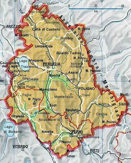 mapa de umbria